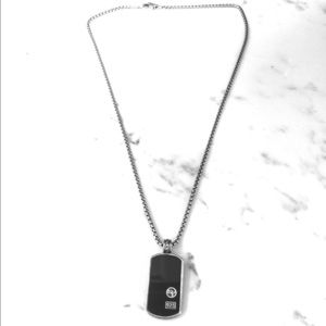 Authentic David Yurman dog tag. Black onyx